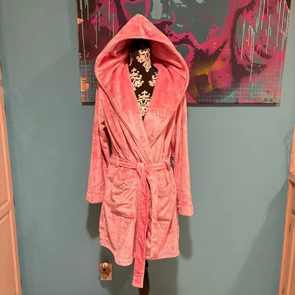 NEW Pink Juicy Couture Logo Pink Robe NWOT Velour Large/X-large XL - Picture 2 of 13